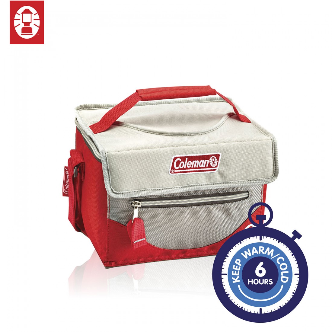 Coleman 4L Collapsible Soft Cooler (Beige/Red) Coleman 4L Collapsible Soft Cooler (Beige/Red)